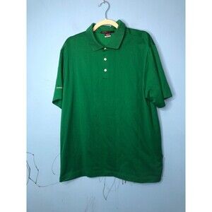 Nike Tiger Woods Shirt Mens Large Green DriFit Polo Embroidered Golf Casual